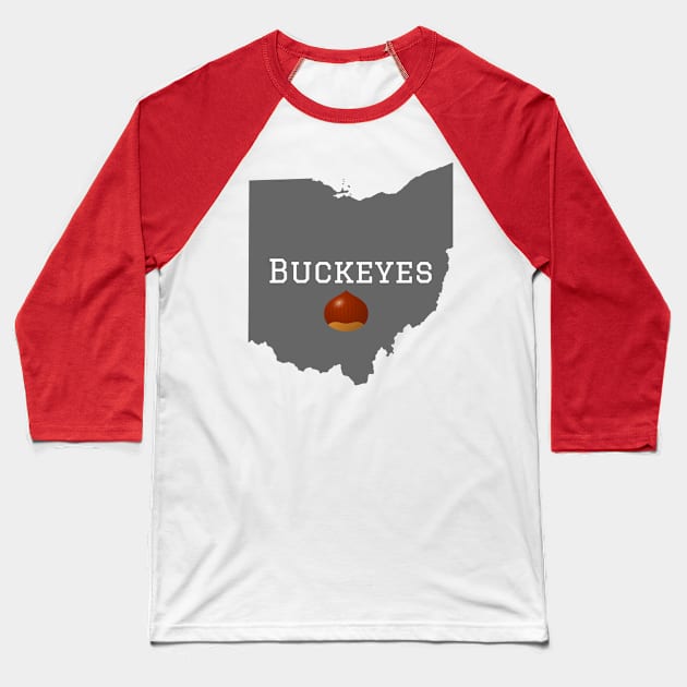 Buckeyes Columbus Ohio Nut Baseball T-Shirt by CityTeeDesigns